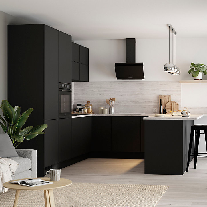 Côté de remplacement haut Goodhome Pasilla noir H. 72 cm x l. 32 cm x Ep. 18 mm