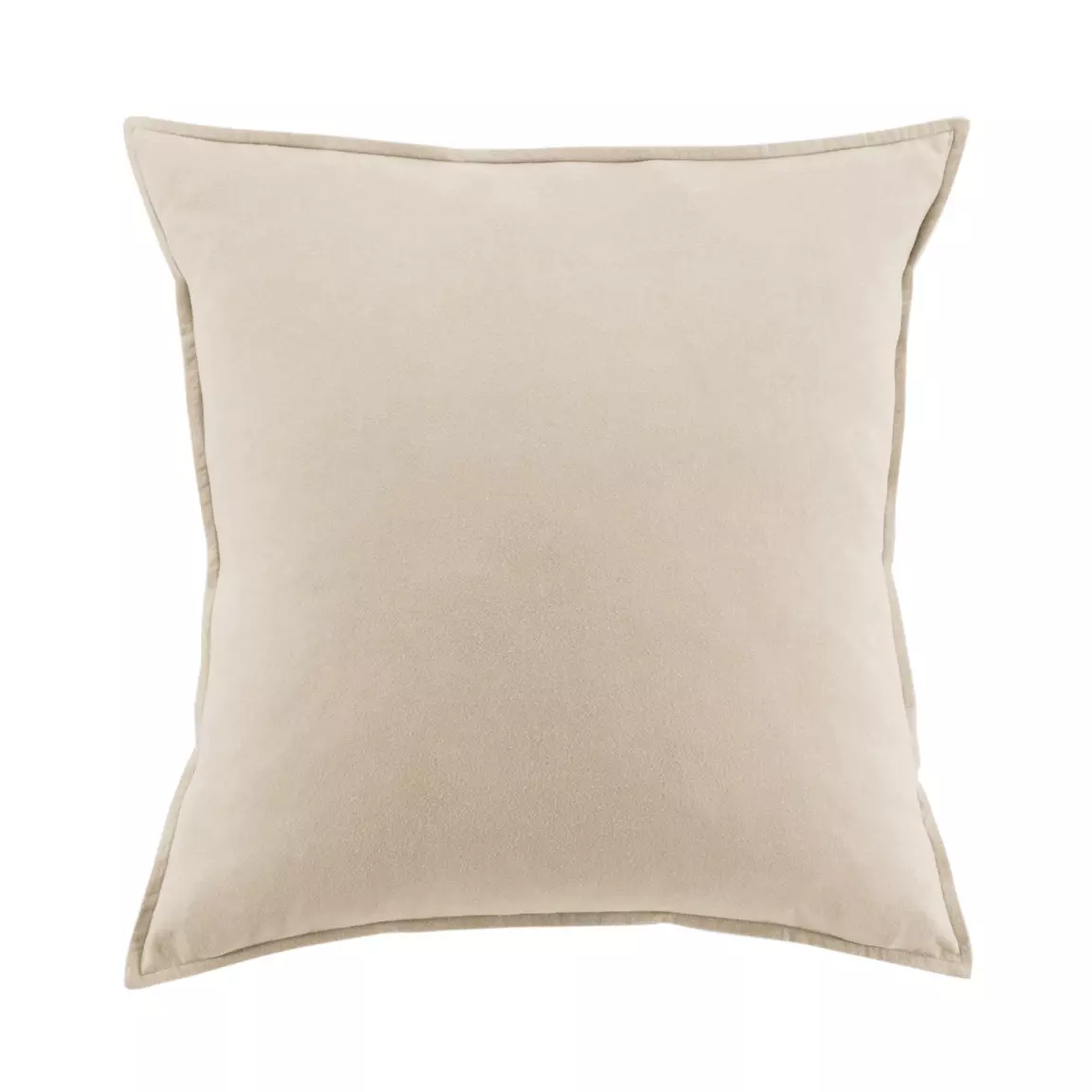 Taie d'oreiller carrée flanelle de coton (63 x 63 cm) Théa Beige