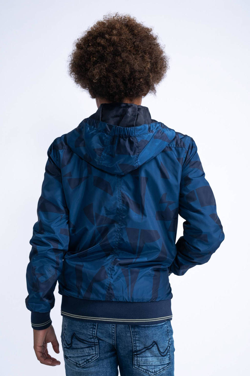 Petrol Industries zomerjas met camouflageprint blauw