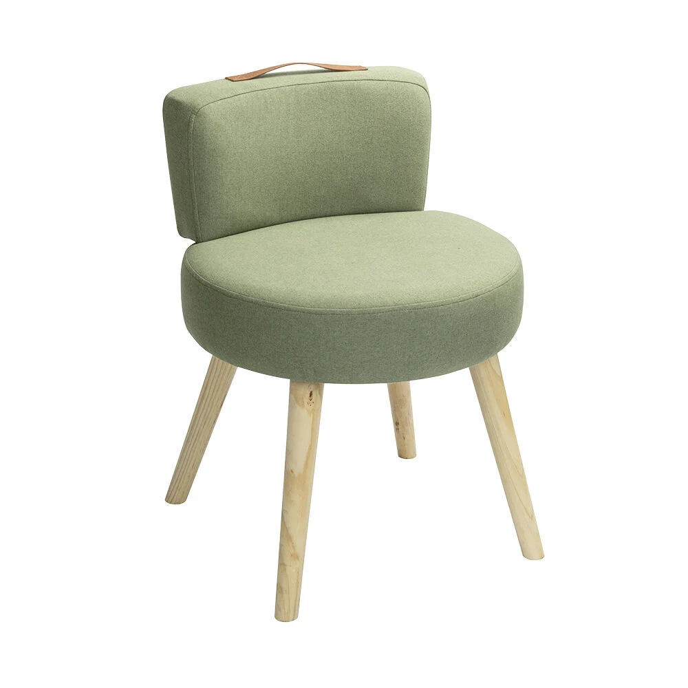 Fauteuil crapaud Frog bois naturel et vert Ø45xH59cm