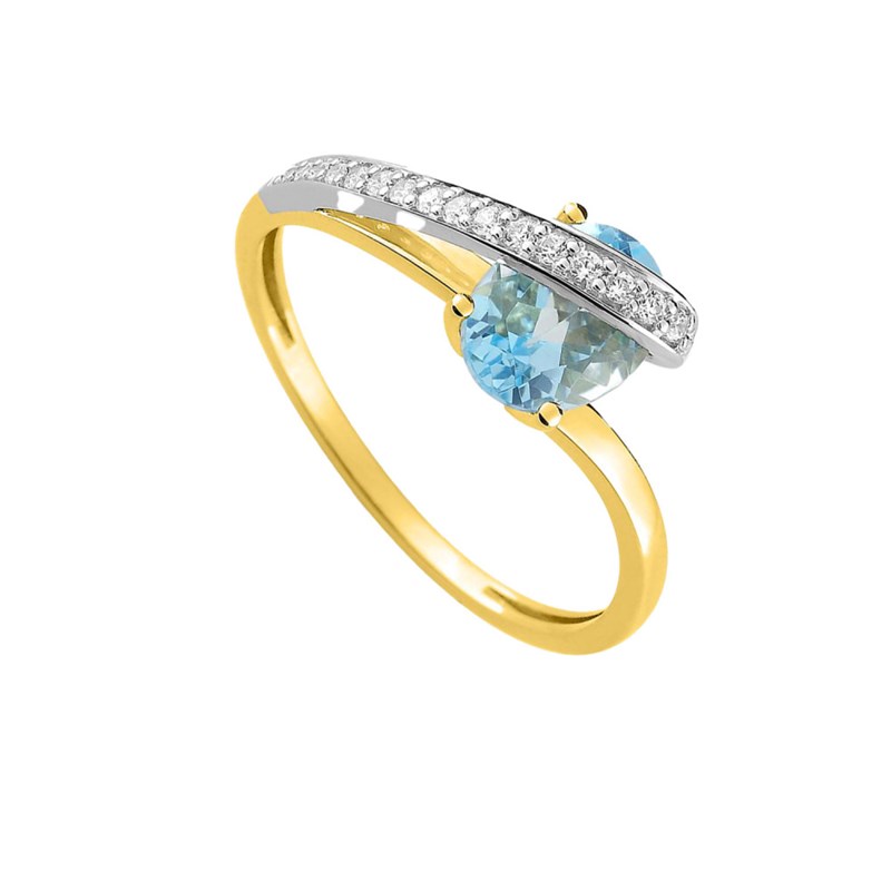 Bague femme - topaze - Or 18 Carats