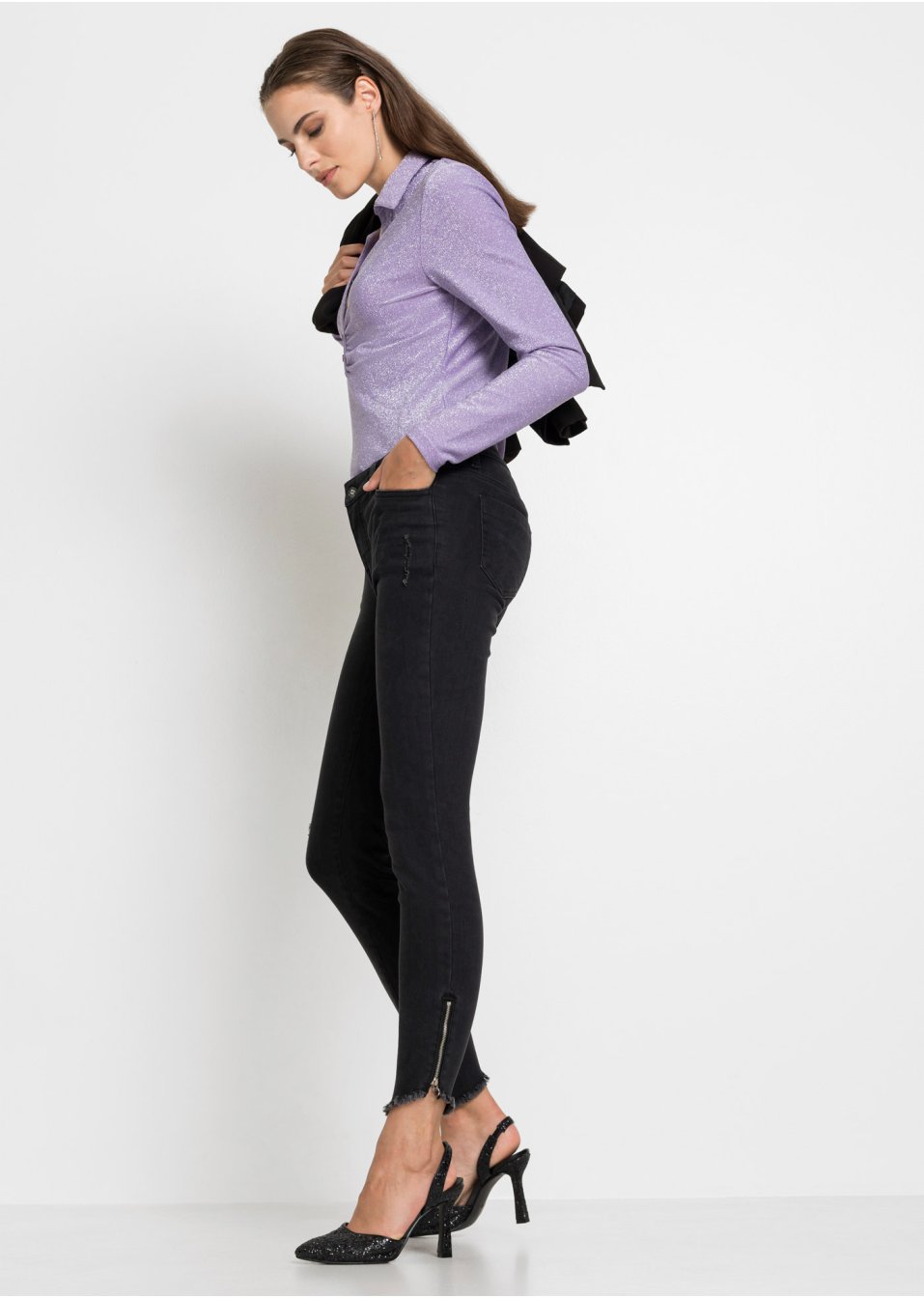 Jean skinny avec zip