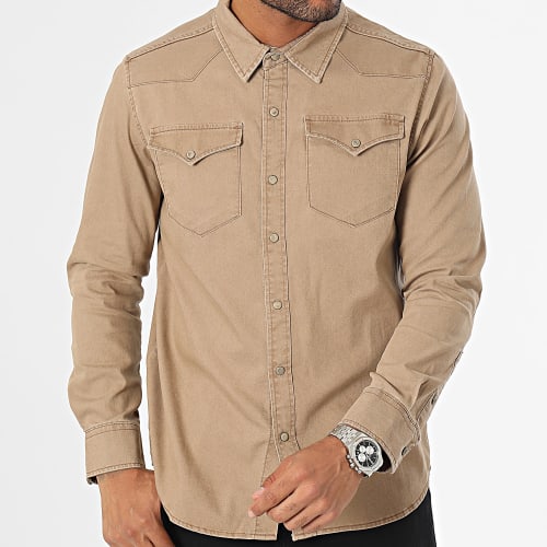 Chemise Manches Longues Beige