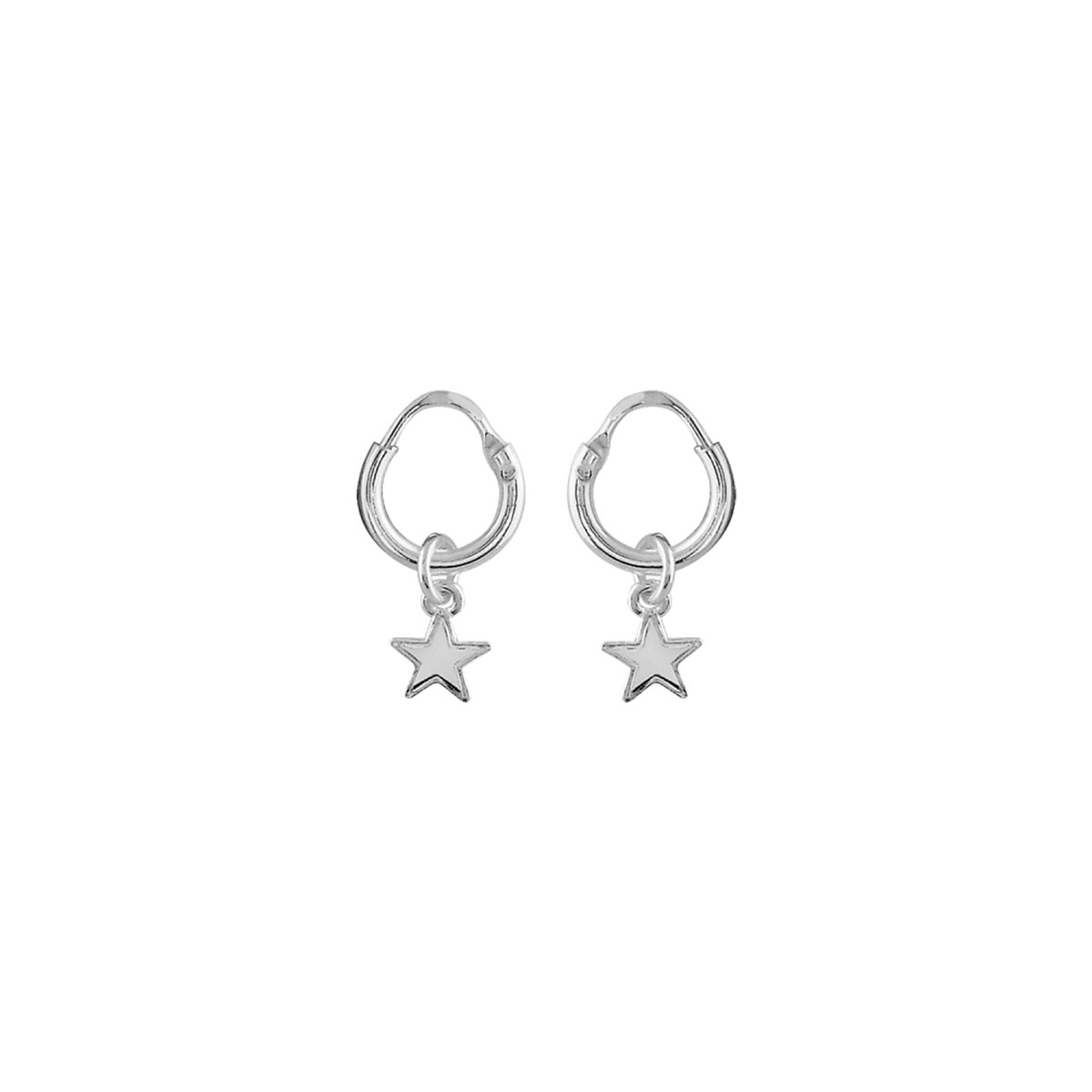 Créoles lisses Argent - Pampille étoile