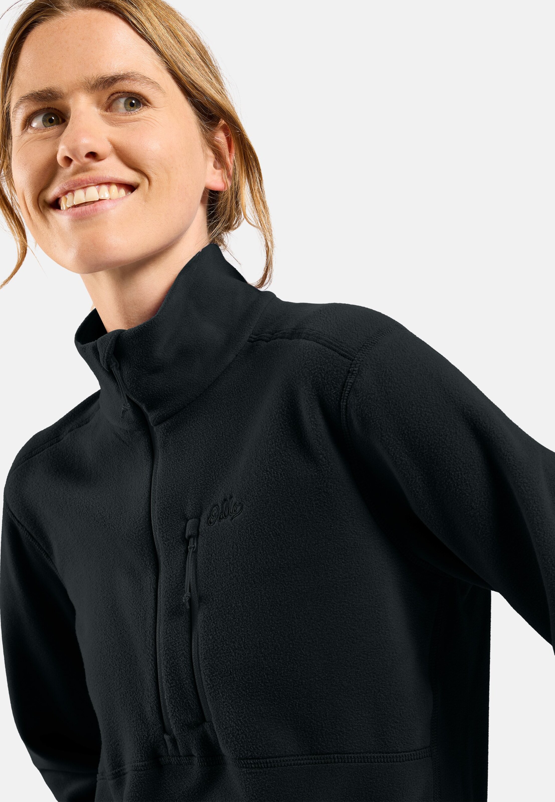 Klassischer Essentials Multisport Mid Layer aus Fleece mit Halbreissverschluss in black