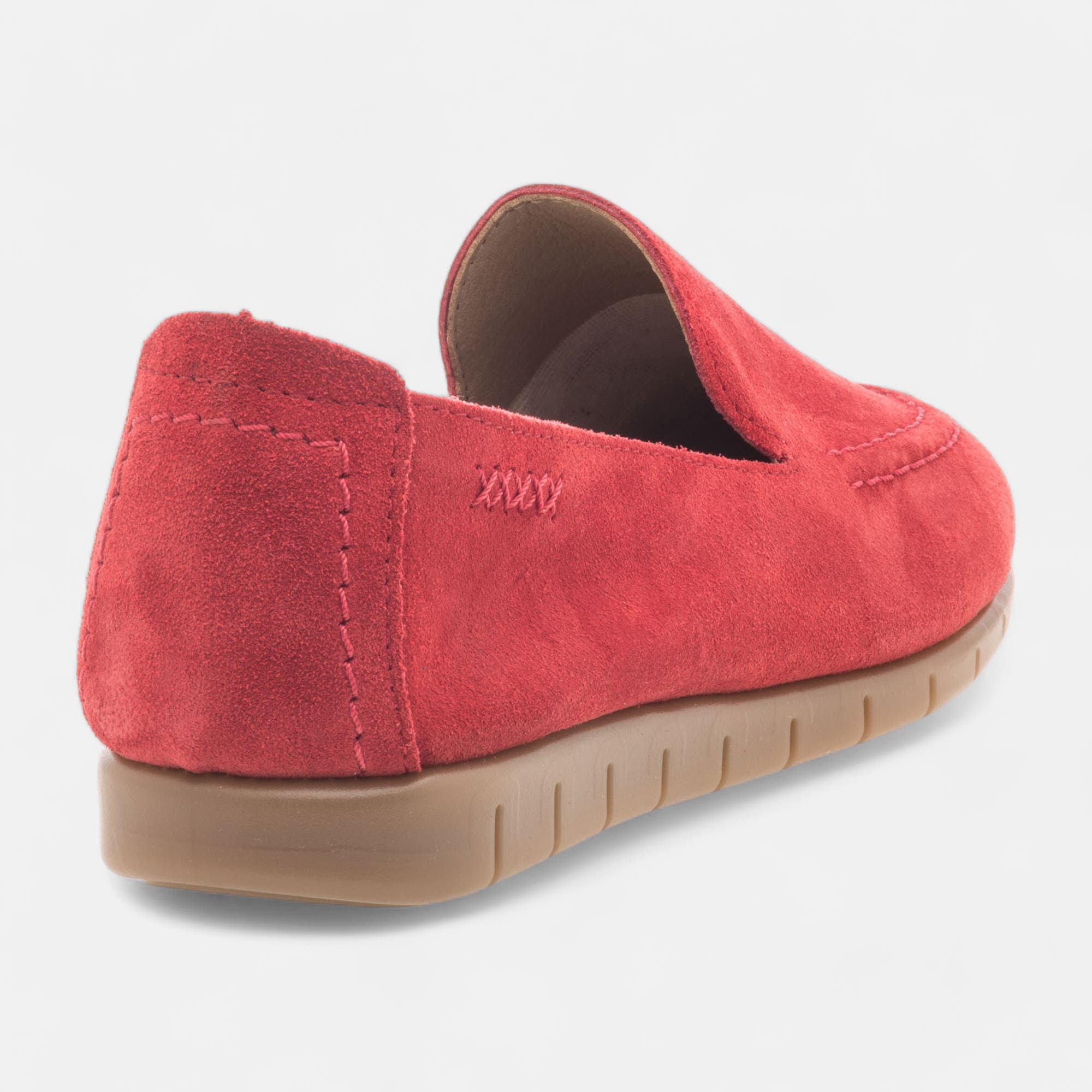 Mocassins Femme en cuir rouge