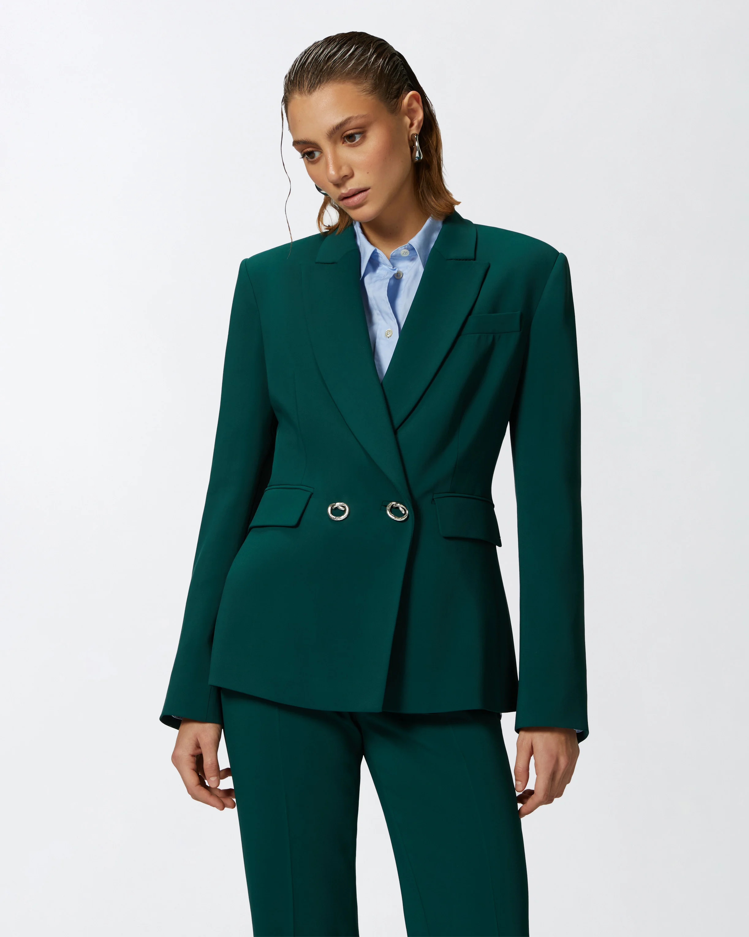 Blazer avec boutons en métal | Vert