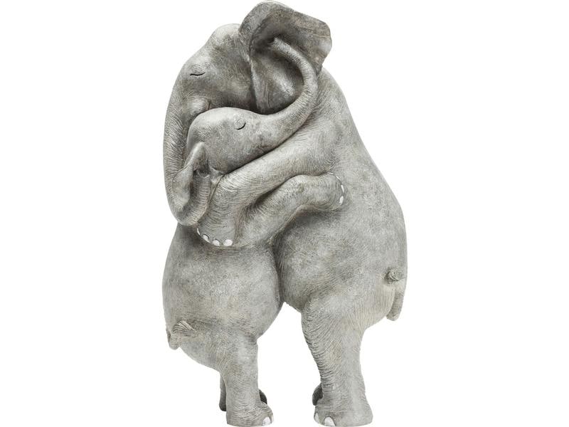 Kare Dekofigur Elephant Hug Grau Deko-Objekt