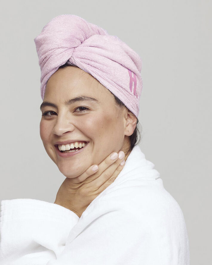 Hairlust Bamboo Hair Towel Wrap, Pink Lyserød