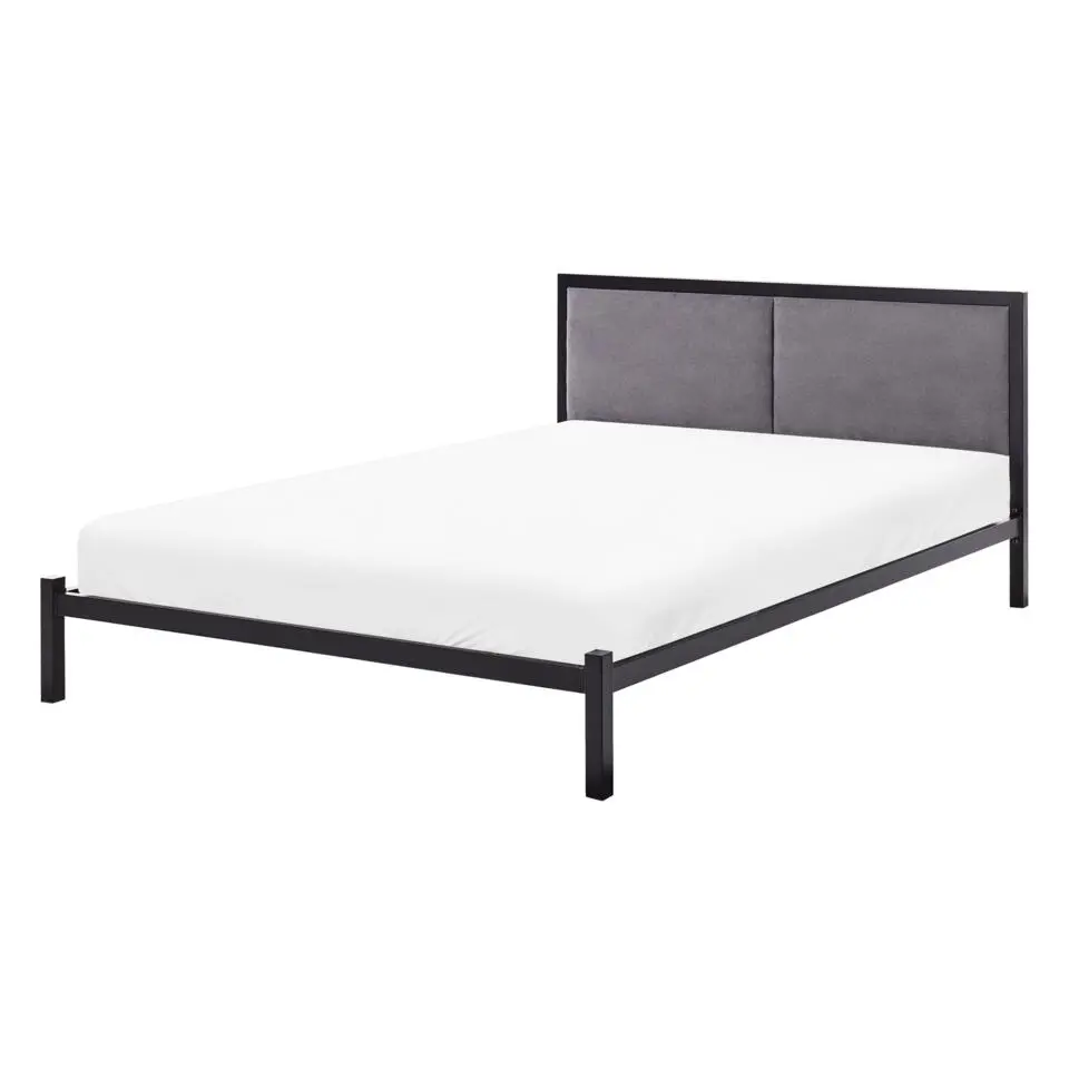 CLAMART - Tweepersoonsbed - Zwart/Grijs - 140 x 200 cm - Metaal