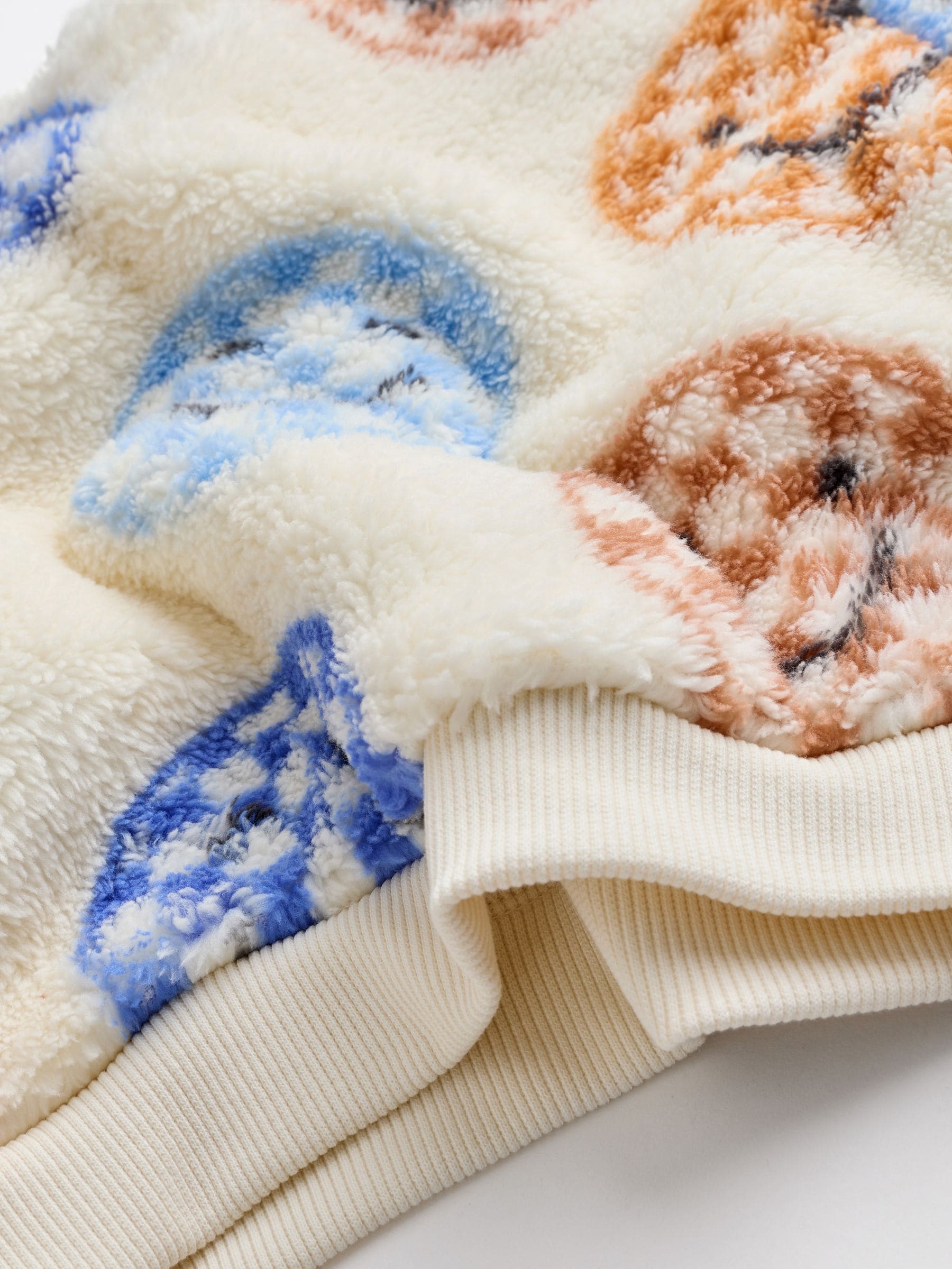 Blauwe gezichten met dambordmotief - Set van fleece top en joggingbroek voor baby's (0mnd -2jr)