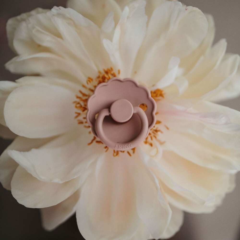 Frigg Fopspeen Daisy maat 1 0-6 mnd Blush Cream2 stuks