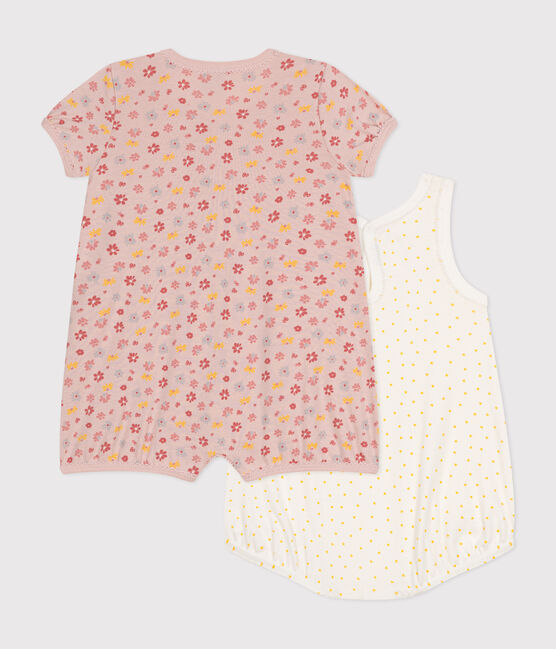 Lot de 2 combinaison courte en coton bébé
