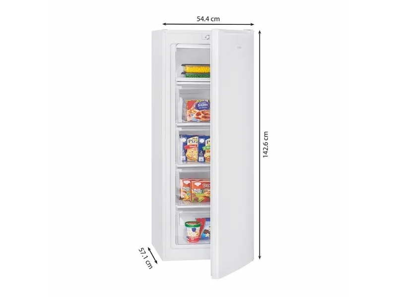 Bomann GS 7340 - Fryser - stående - bredde: 54.4 cm - dybde: 57.1 cm - højde: 142.6 cm - 168 liter - Klasse E - hvid