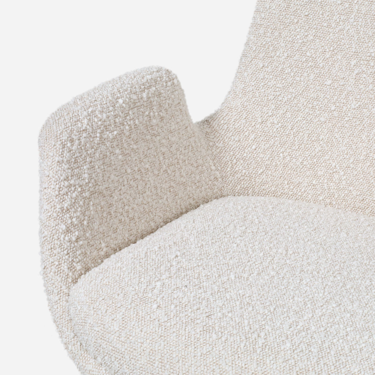 Bureaustoel Nout-Eef bouclé beige - wit onderstel