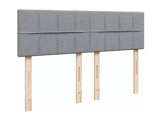 Sommier à lattes de lit avec matelas Gris clair 140x190cm Tissu
