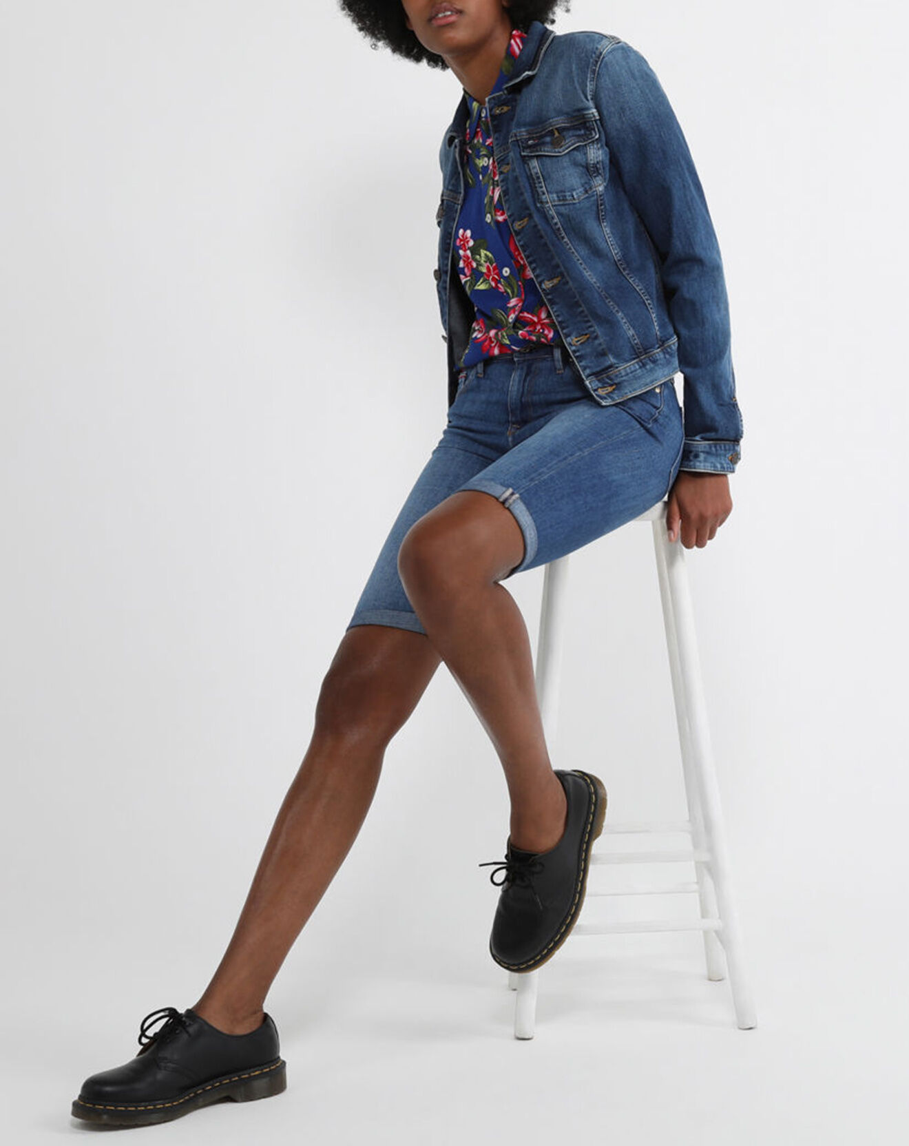 Tommy Hilfiger Short en jean stretch bleu denim