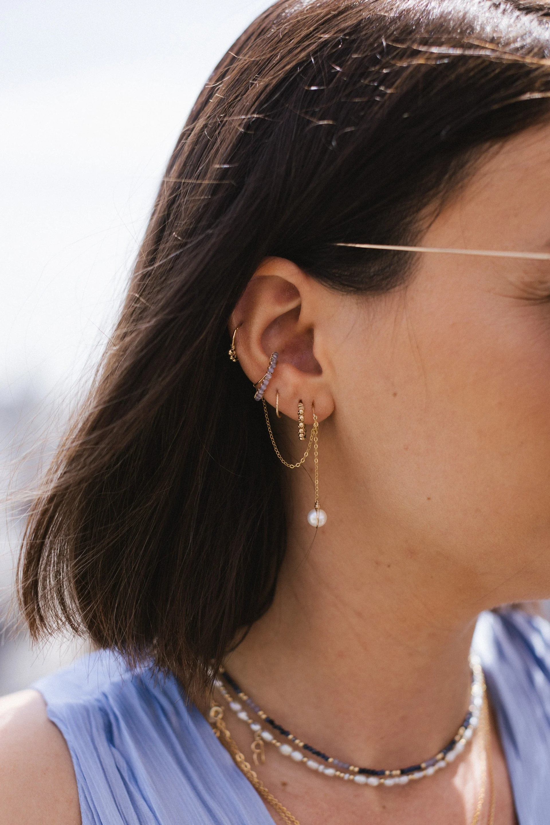 STELLA - Bijou d'oreille perle | Blanc
