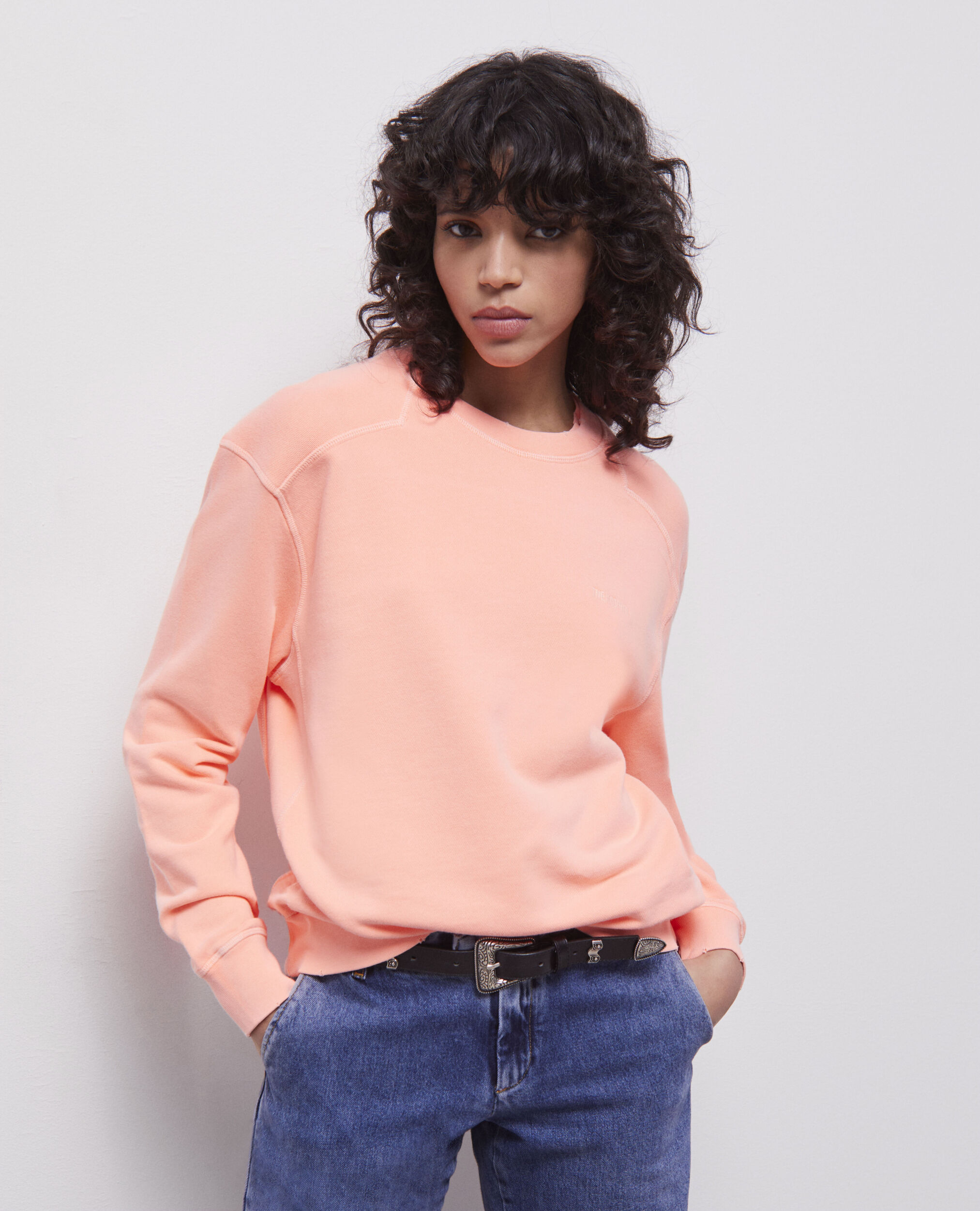 Sweatshirt orange avec logo