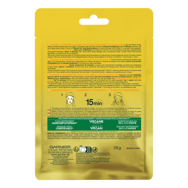 Garnier SkinActive Sheet Masker Vitamine C* 1 Stuk