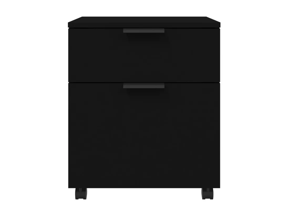 Classeur mobile avec roues noir 45x38x54 cm bois d'ingénierie