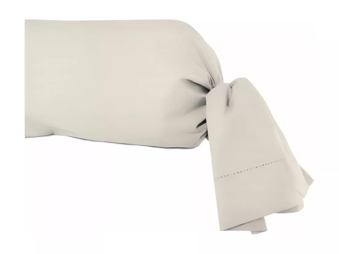 Taie de traversin en coton 45x185 cm PERCALE ecru, par Soleil d'ocre