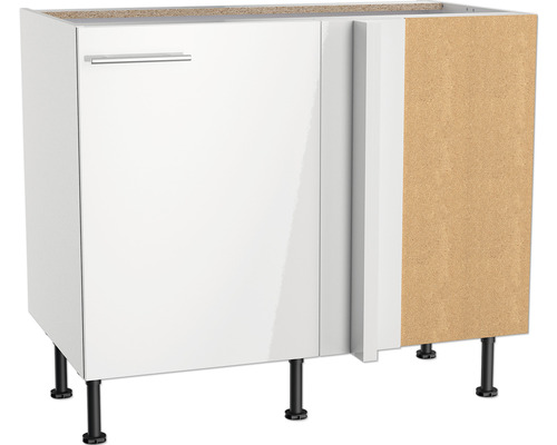 Optifit hoekonderkast Rurik986 BxDxH 100x58,4x87 cm wit glanzend gedemonteerd scharnier omkeerbaar (links of rechts te monteren)
