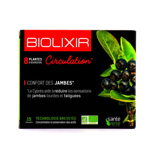 Santé Verte Biolixir Circulation 15 Ampoules