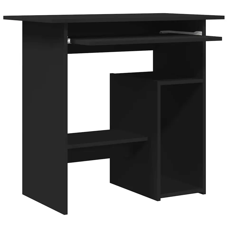 vidaXL - Bureau - Zwart - Bewerkt hout