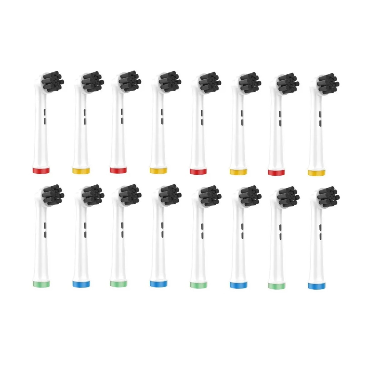 16-Pack erstatning tannbørstehoder Bamboo Charcoal Clean Flerfarget Oral-B D4510, D12013, D12013W, D12523, D17525, D18