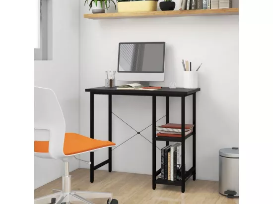 Bureau d'ordinateur Noir 80x40x72 cm MDF et métal