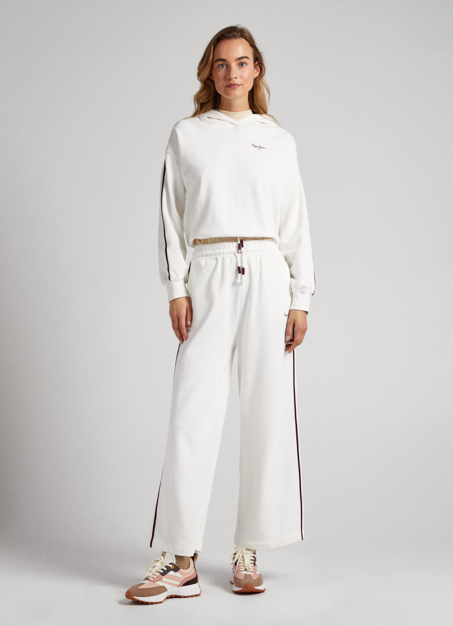 Calça de moletom de algodão - branco mousse