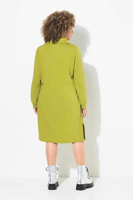 Sweatkleid, Troyerkragen, Reißverschluss, Langarm