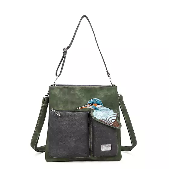 Hi-di-Hi Hand/ Schoudertas King Shopper Dark Green/ Dark Grey