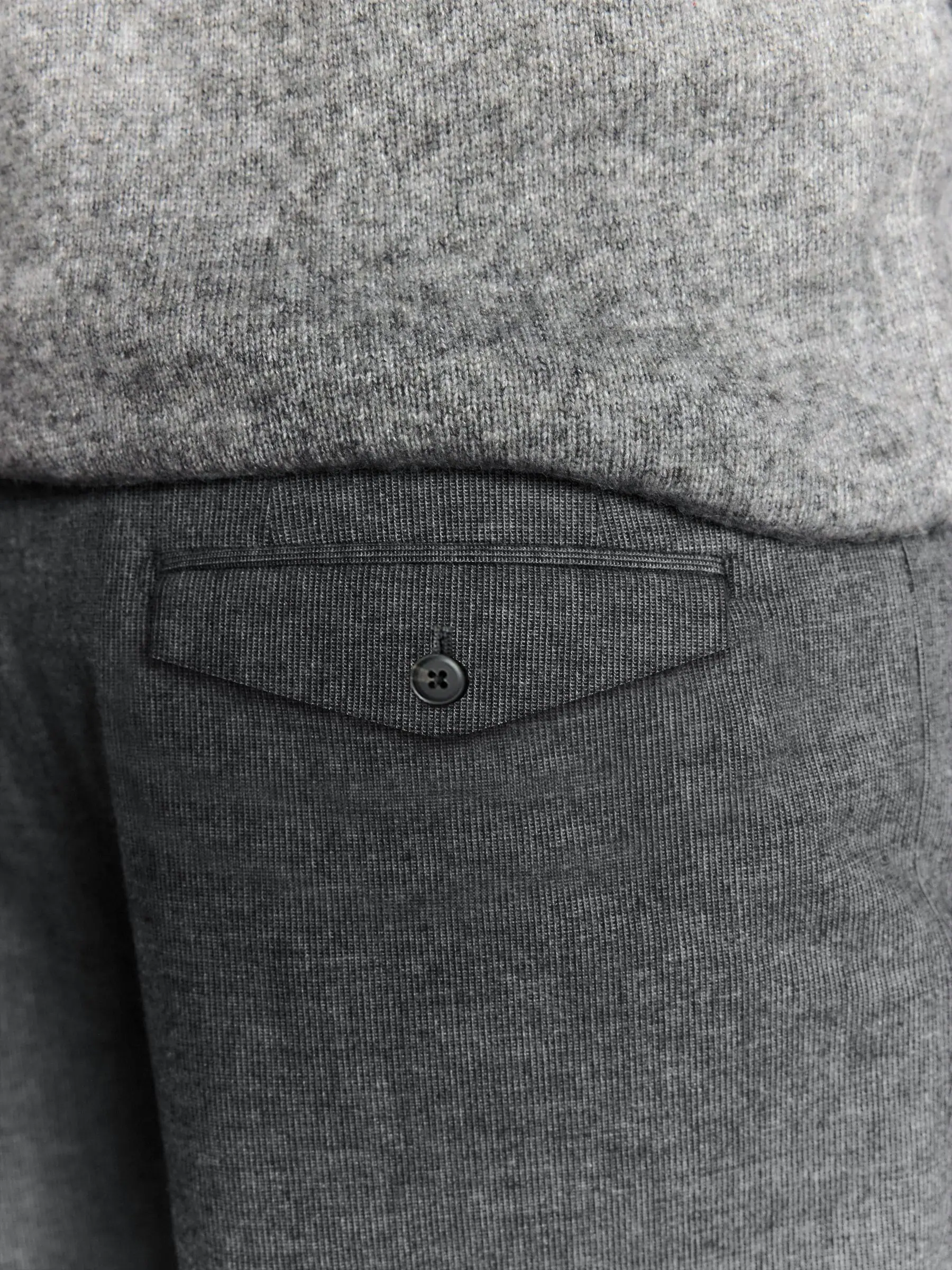 Antraciet - Regular Fit Smart Brushed Cotton Textured Trousers