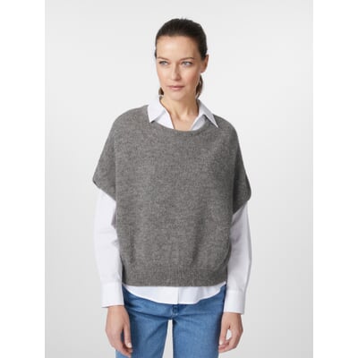 Damen-Strickpullunder, Grau