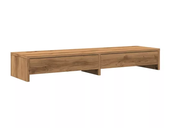 Support de moniteur et tiroirs chêne artisanal bois ingénierie