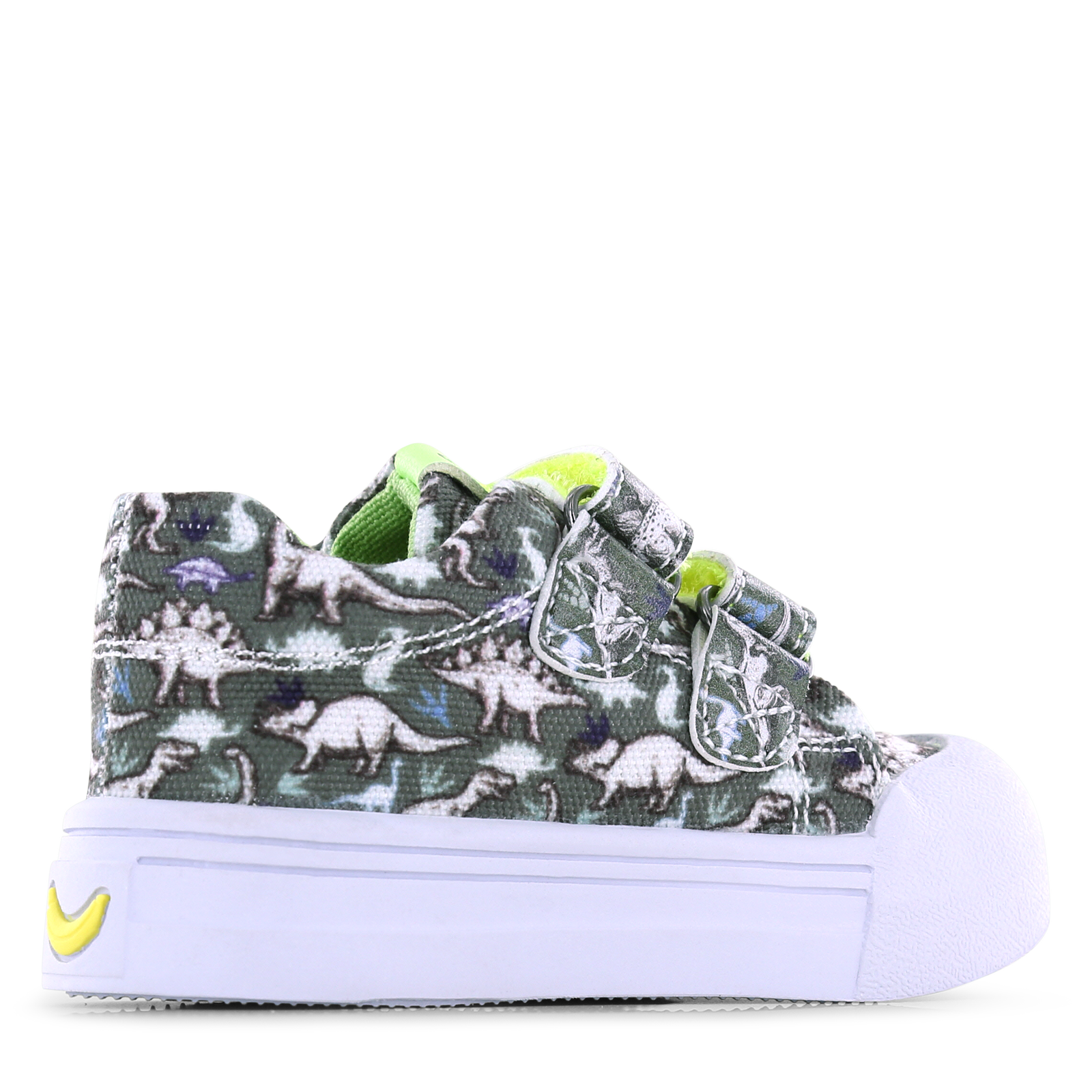 Go Banana‘s sneaker klittenband - Green Dino Canvas | Jongens schoenen