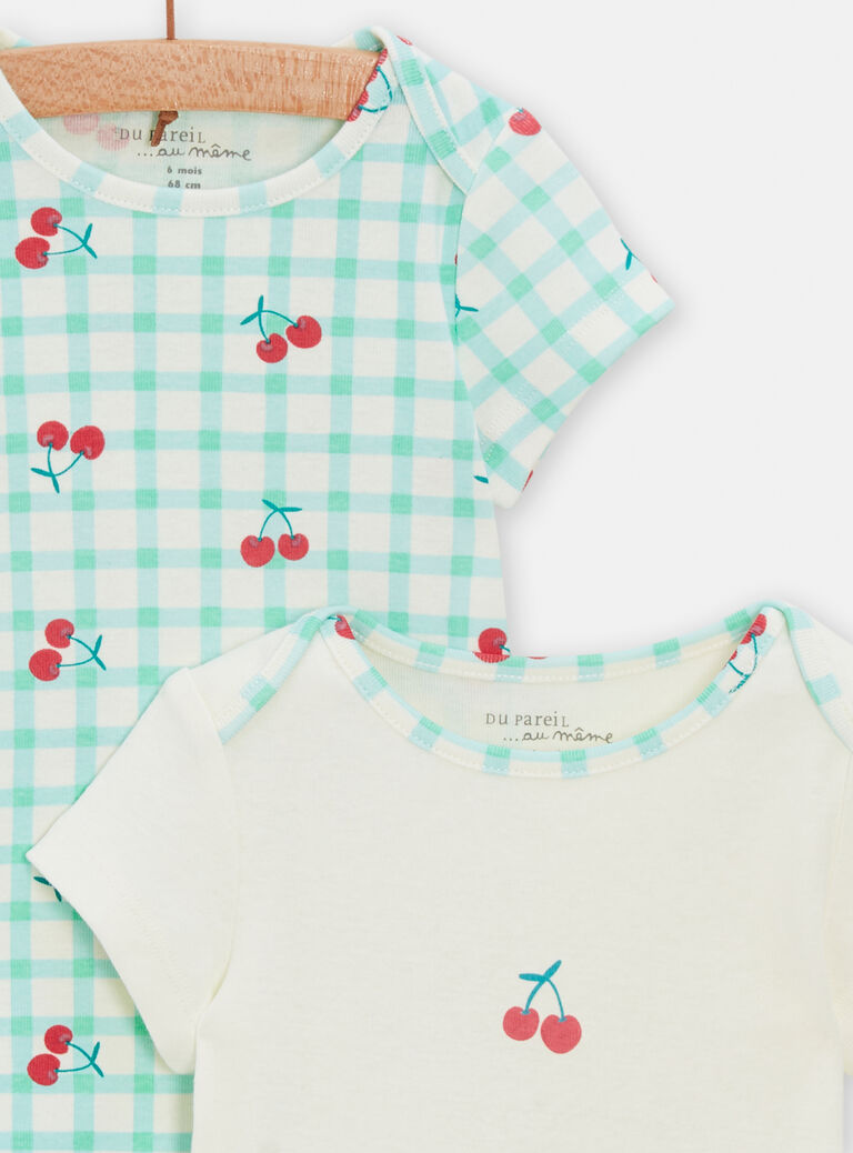 Lot de 2 body manches courtes imprimés pour bébé fille