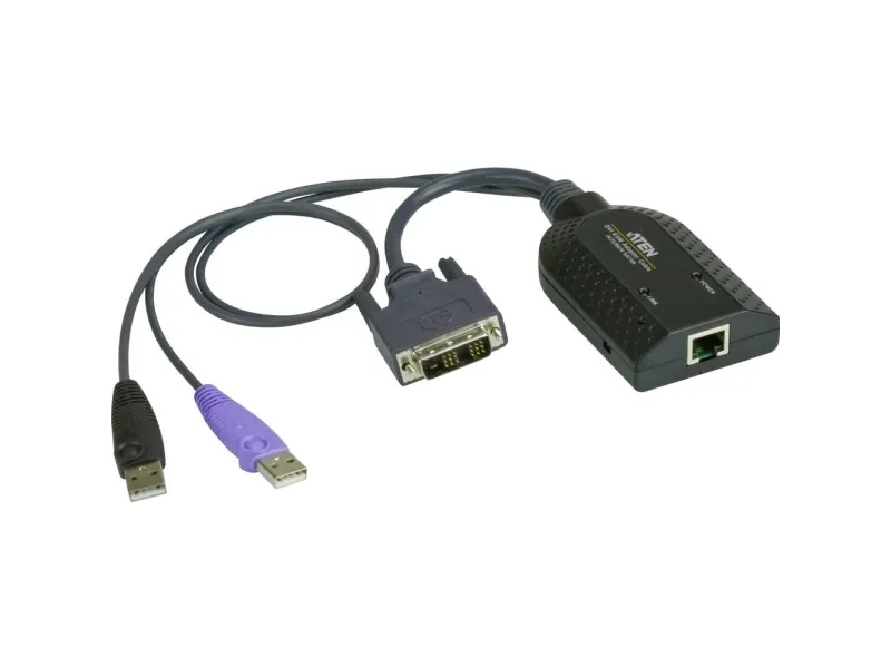 ATEN KA7166 - Kabel til tastatur / video / mus (KVM) - RJ-45 (hun) til USB, DVI-D (han)