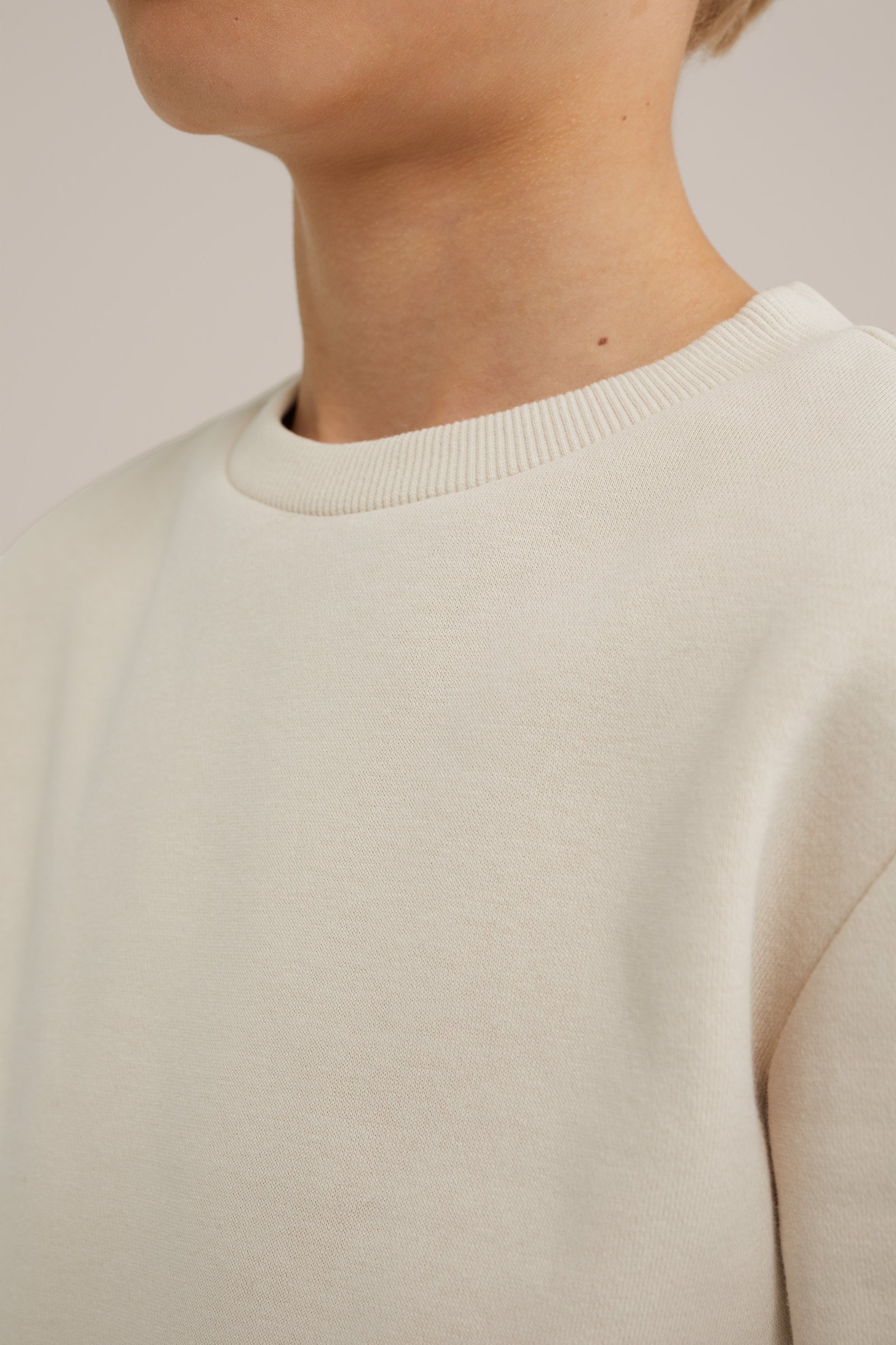 Unisex sweater met geribde details Blue Ridge Beige