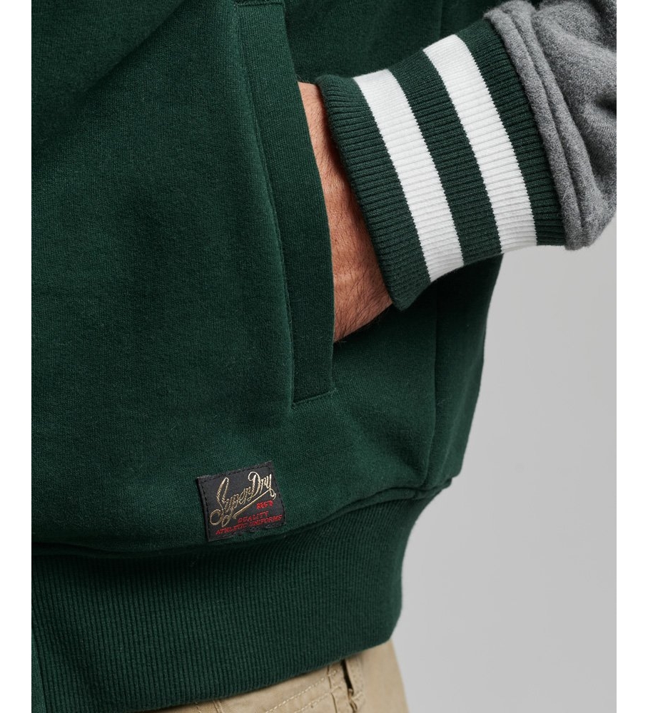 Jaqueta bomber vintage universitária da Superdry, cinza/verde