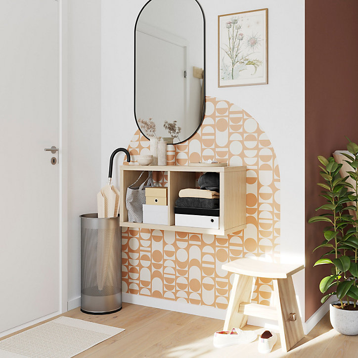 Bloc avec porte pour étagère cube GoodHome Mixxit effet chêne