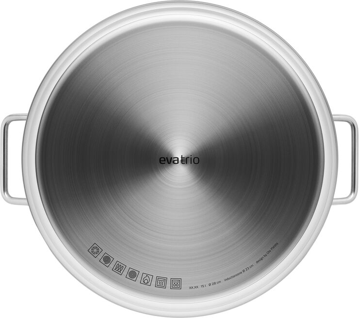 Eva Trio Stainless Steel Gryde 15 l 28 cm Polished steel