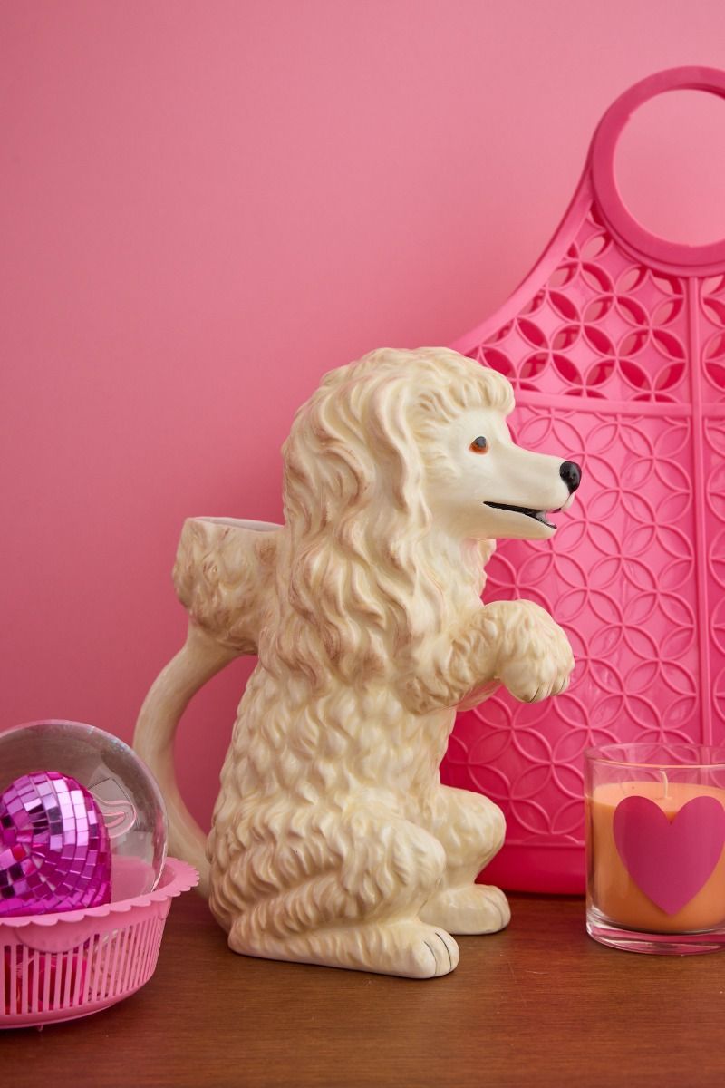 Carafe chien caniche blanc Atelier jasmin
