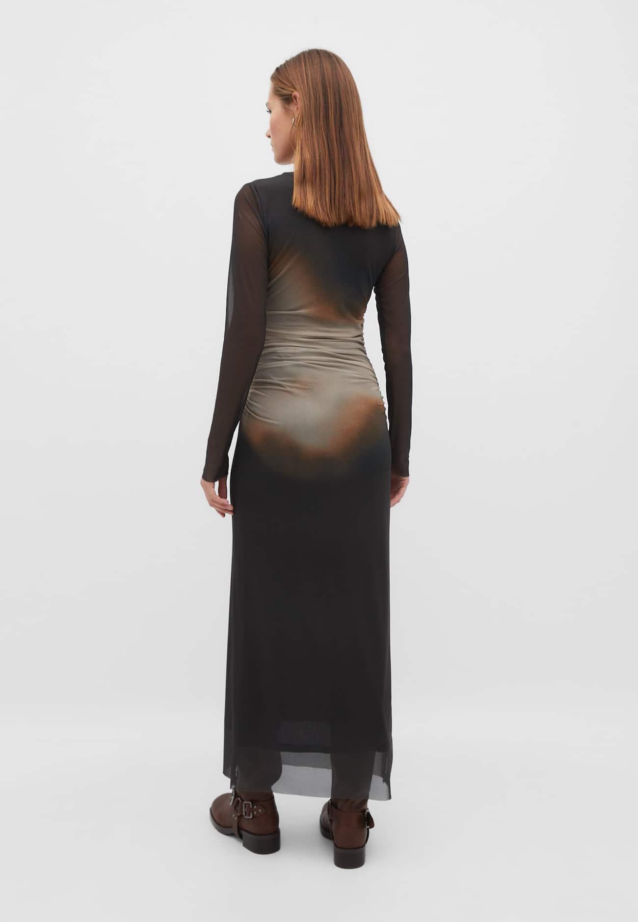 Vestido de tule estampado