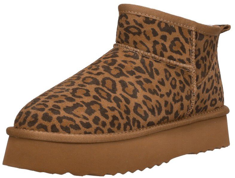 Shoecolate Enkellaarsjes Plat cognac