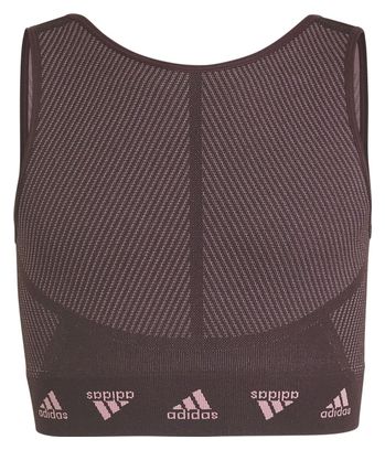 Débardeur d'entraînement court sans couture fille adidas Aeroknit