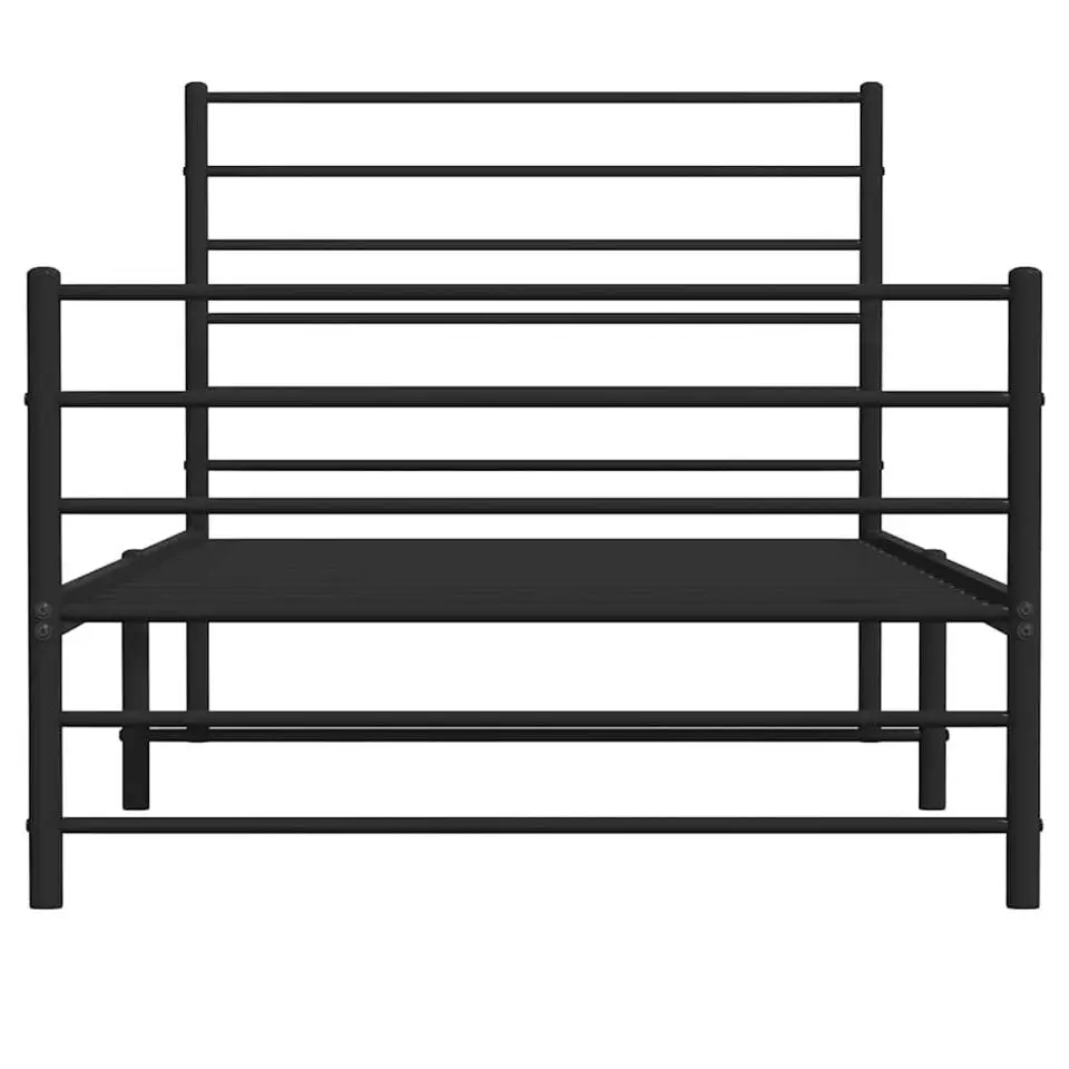 vidaXL - Bed frame met hoofdeinde - Zwart - Metaal - 90x200 cm