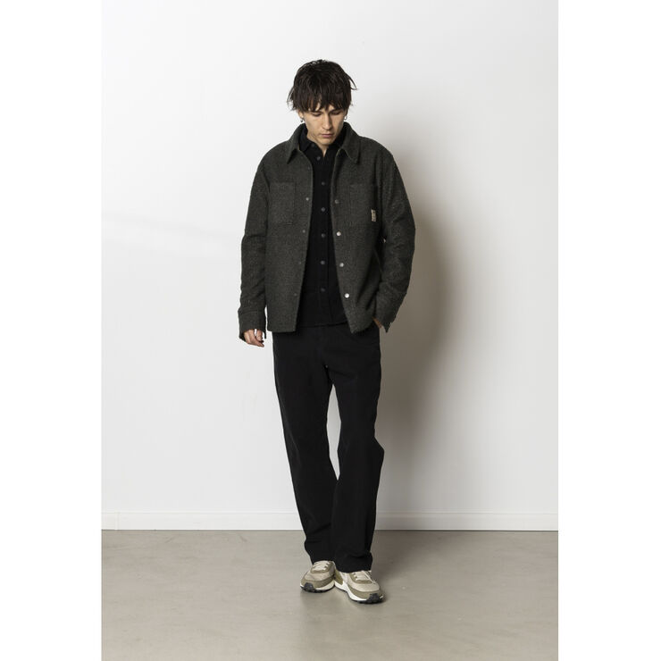 Fat Moose Ace boucle overshirt Beetle green